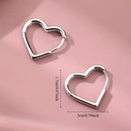 Boucles d'oreilles en forme de cœur en acier inoxydable doré