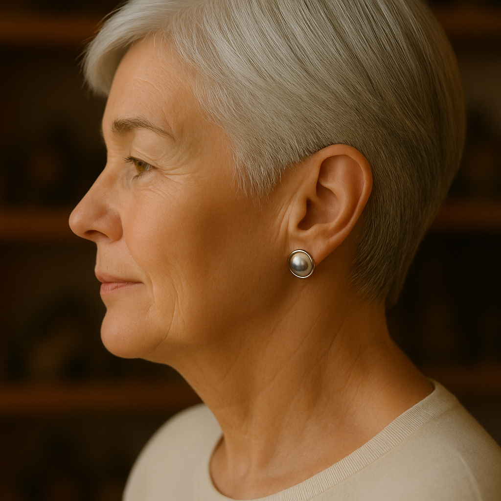 Boucles d'oreilles élégantes avec perles noires