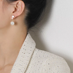 Boucles d'Oreilles Chic en Argent avec Perle