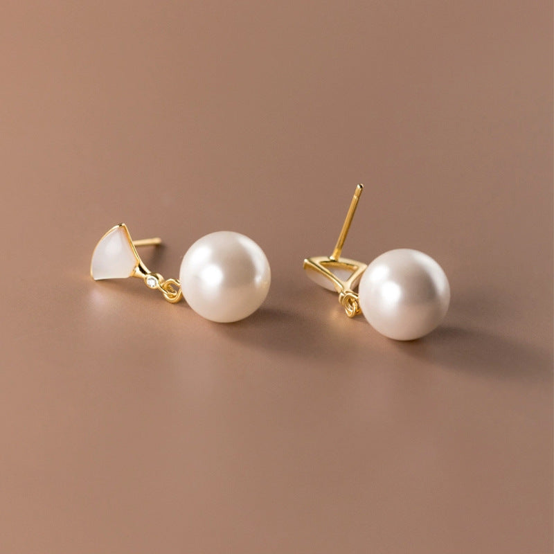 Boucles d'Oreilles Chic en Argent avec Perle