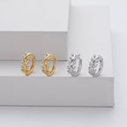Boucles d'oreilles en argent en forme de feuille
