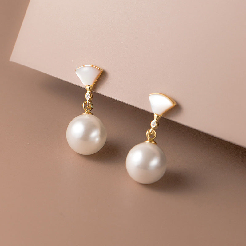 Boucles d'Oreilles Chic en Argent avec Perle