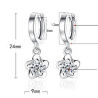 Boucles d'oreilles en argent sterling avec zirconia violet et blanc