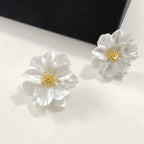 Boucles d'oreilles chic en acrylique blanc