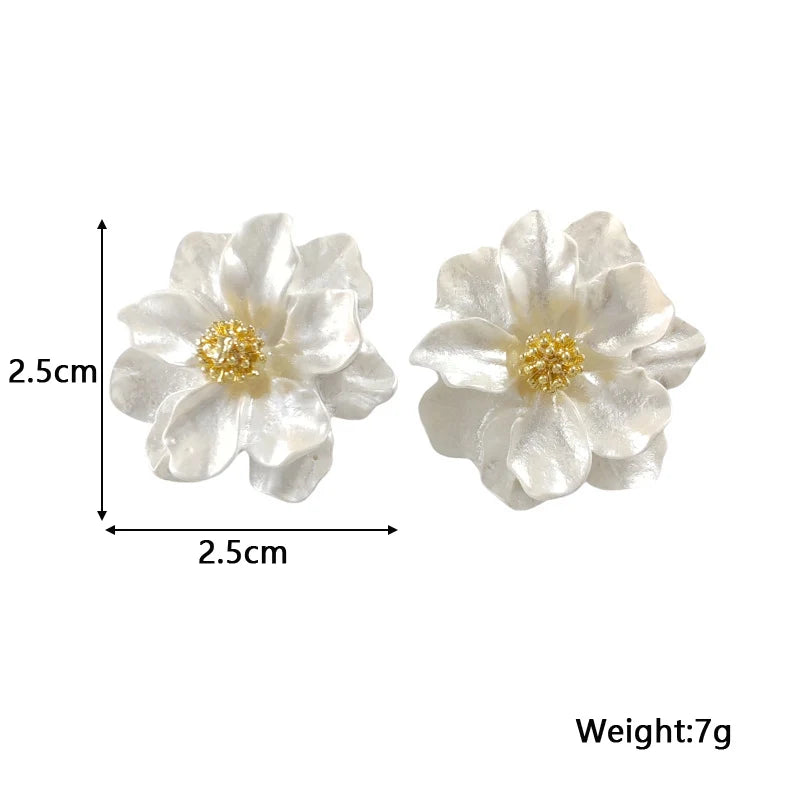Boucles d'oreilles chic en acrylique blanc