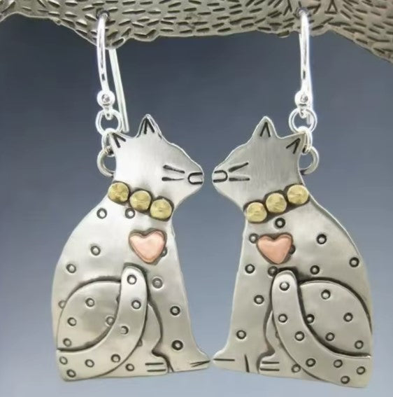 Superbes boucles d'oreilles en forme de chat