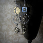 Boucles d'oreilles avec pendentif Soleil et Lune