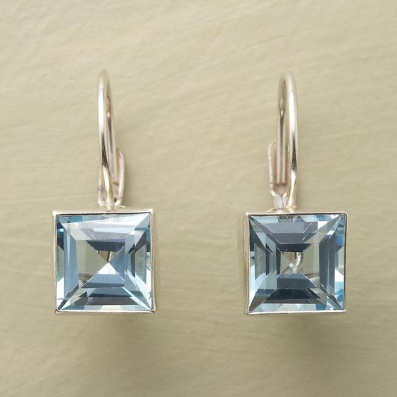 Boucles d'Oreilles en Verre Bleu Harvest